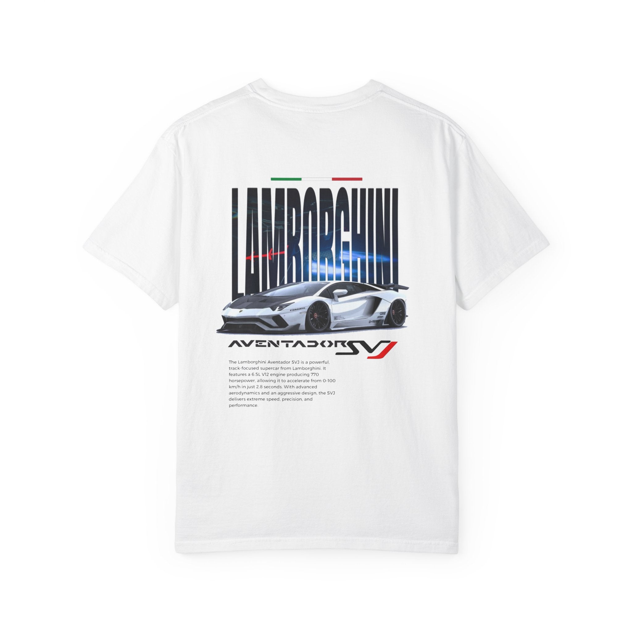 LIMITED Lamborghini Aventador SVJ design T-Shirt — Italian Supercar Logo Tee